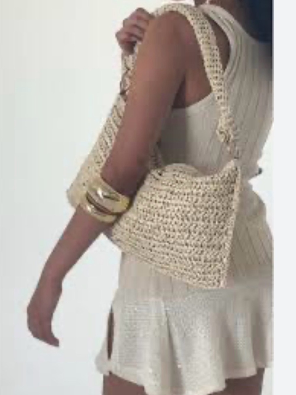 NEW Revolve 8 Other Reasons Shelly Crochet Bag in tan Khaki - Picture 2 of 3